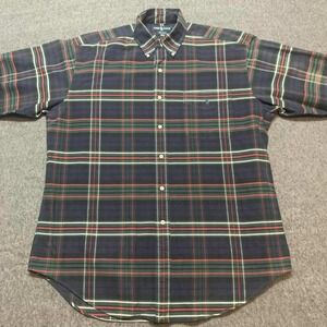 Polo Ralph Lauren Big Shirt Mens Medium  Plaid Short Sleeve Button Down Cotton